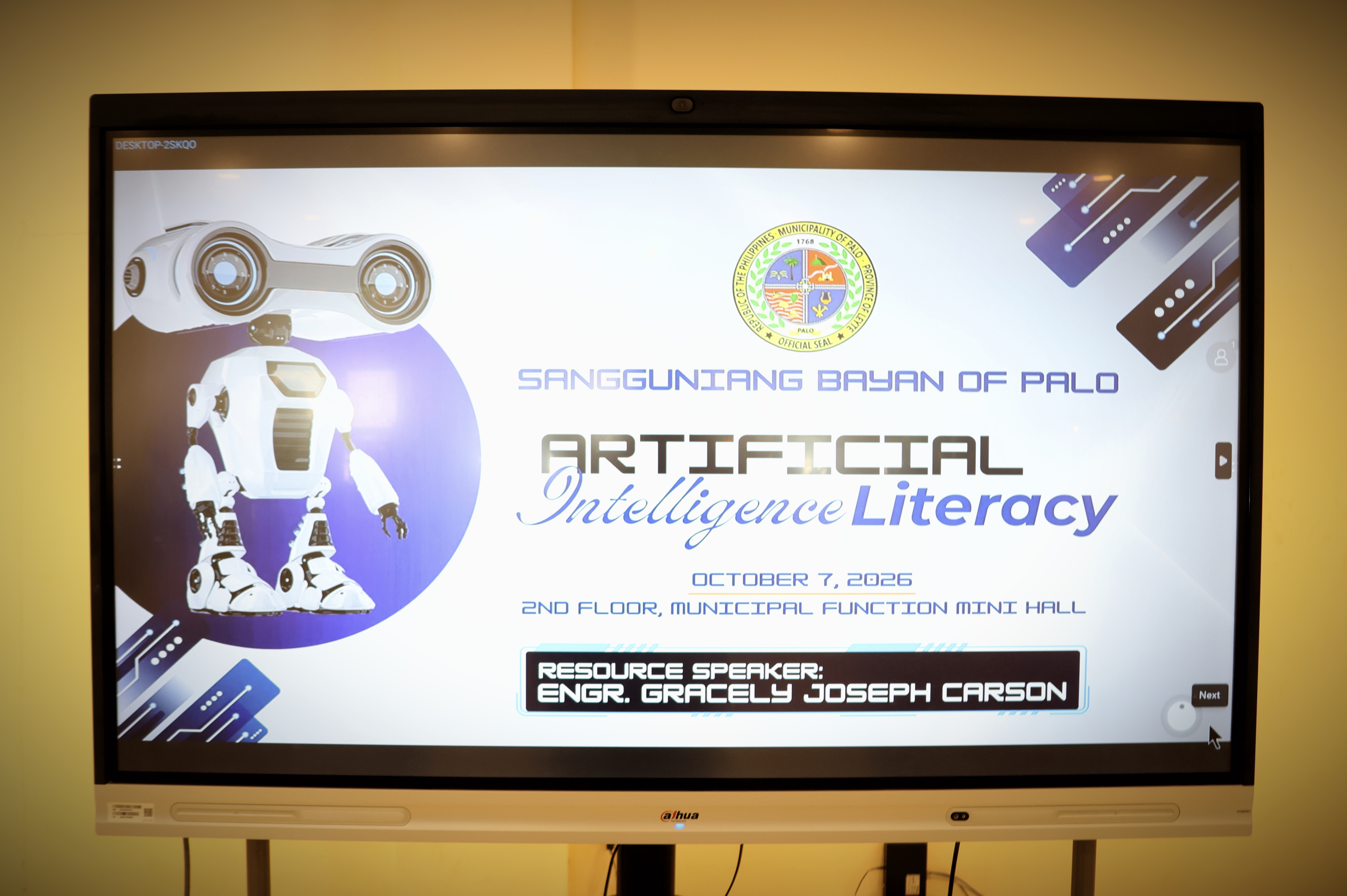 ARTIFICIAL INTELLIGENCE LITERACY FOR SANGGUNIANG BAYAN  EMPLOYEES AND STAFF. OCTOBER 7, 2026